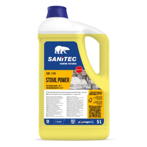 Detergente lavastoviglie liquido alcalino concentrato Stovil Power Sanitec 5 L / 6 Kg - 1120